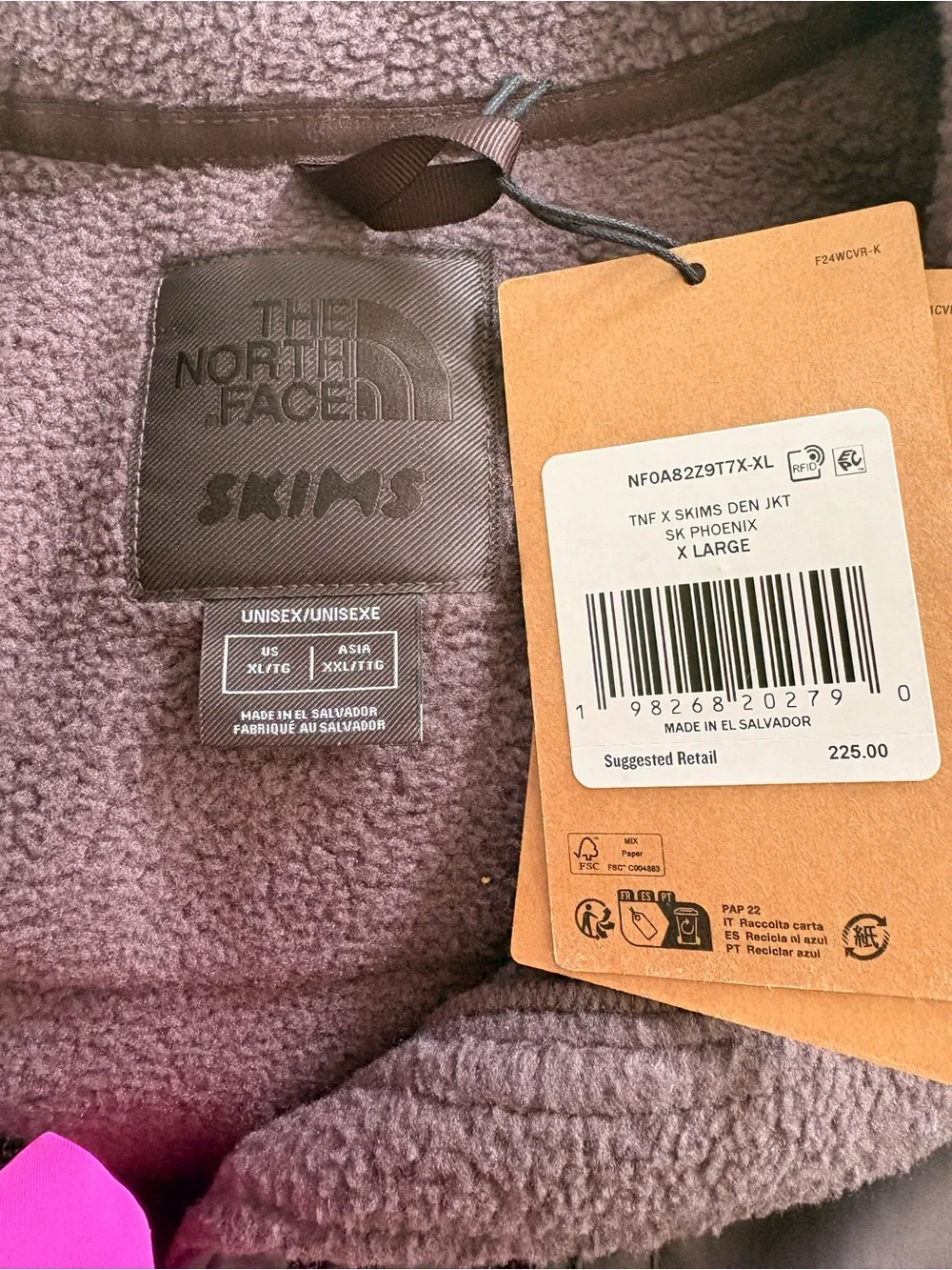 (NWT)THE NORTH FACE X SKIMS 1995 DENALI FLEECE JACKET, Beanie and Gloves